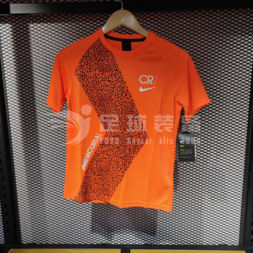 （儿童款）专柜正品NIKE CR7 C罗 橘色 儿童短袖足球上衣热身服