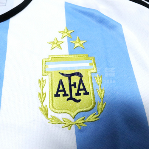 专柜正品ADIDAS 阿根廷2022世界杯夺冠 10号梅西 3星球迷版主场短袖球衣