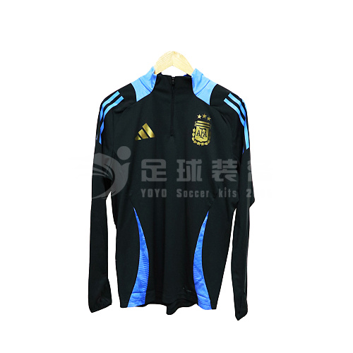 专柜正品ADIDAS 阿根廷队2024美洲杯足球长袖半拉链套头衫训练服